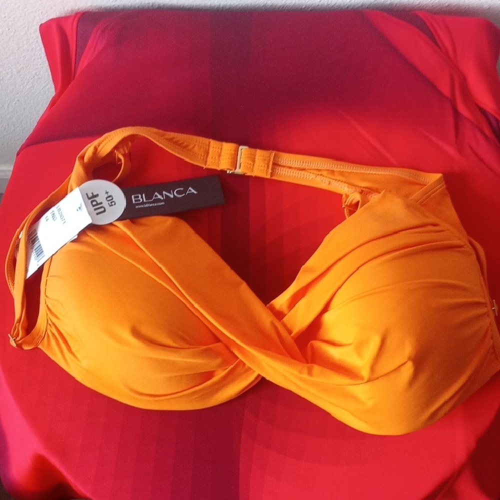 Blanca Orange Bikini Top